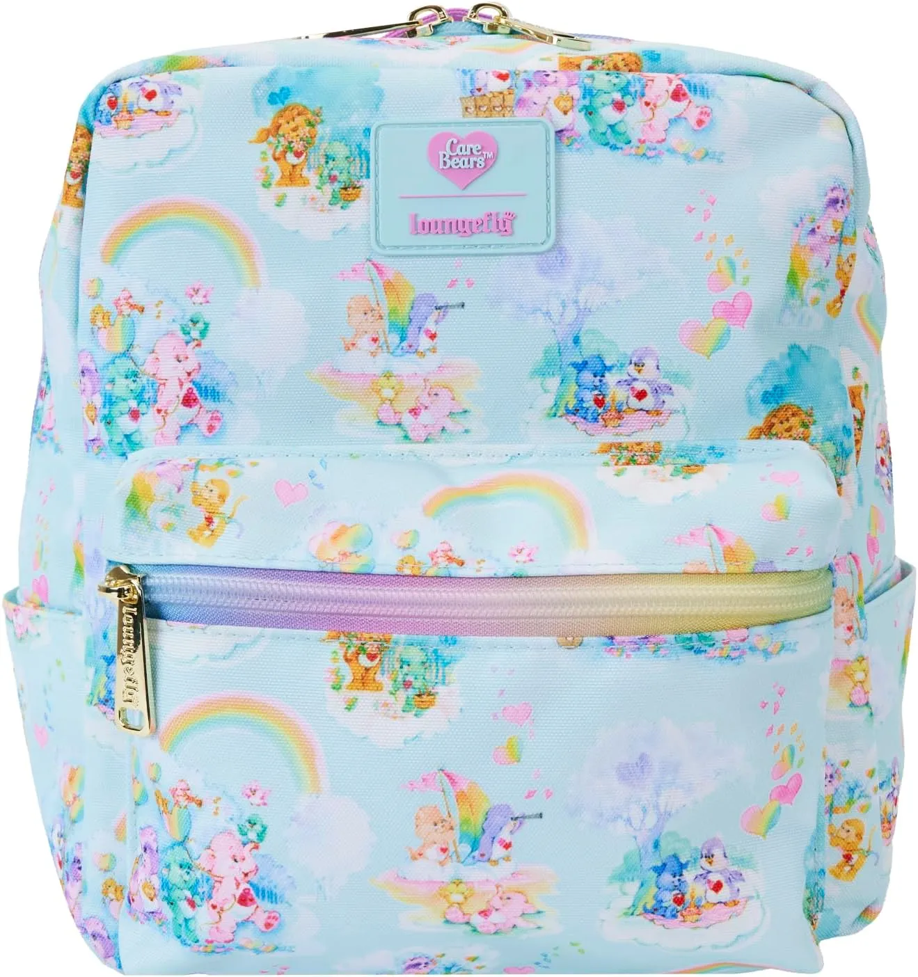 Loungefly Care Bears Cousins AOP Nylon Small Square Mini Backpack