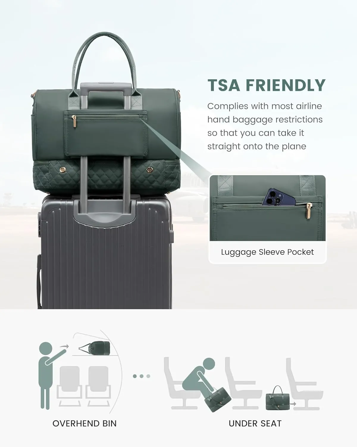 LOVEVOOK Travel Bag,Weekender Bag for Women Travel Duffle Bag with Shoe Compartment,Carry on Overnight Bag with Wet Pocket,Gym Yoga Duffel Bag,Hospital Bags for Labor and Delivery,3 Pcs Set
