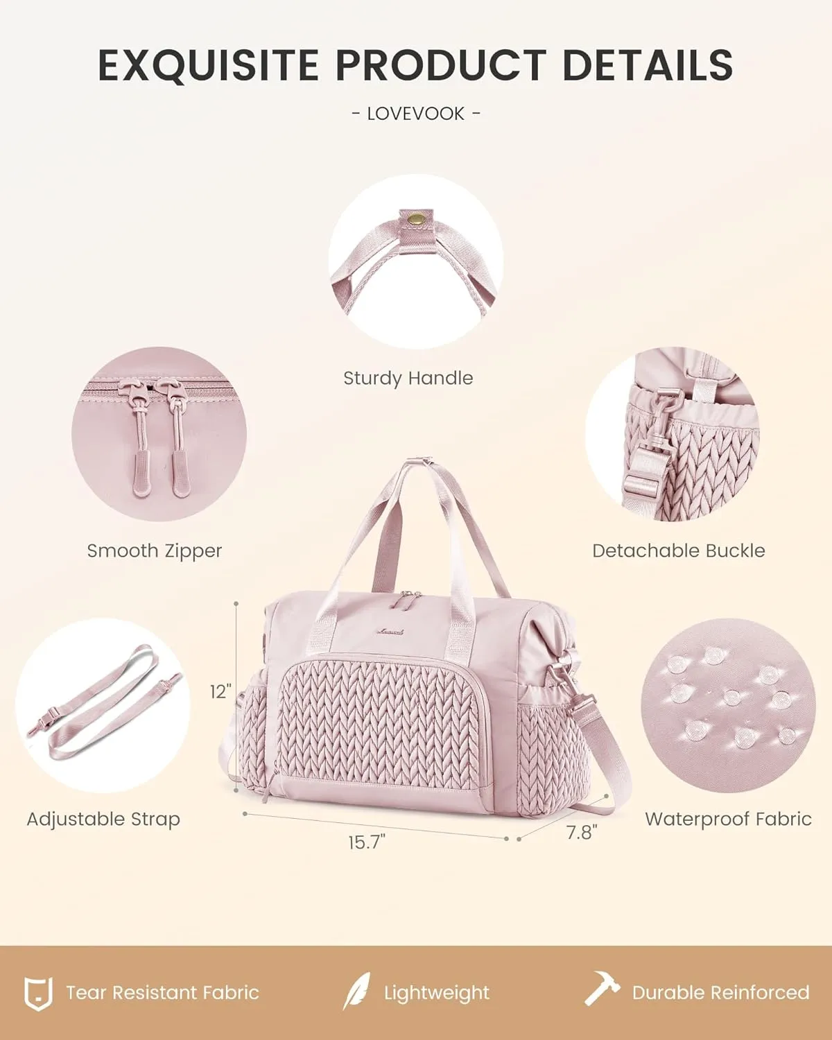 LOVEVOOK Travel Duffle Bag Gym Bag, Quilted Weekender Bags for Women Overnight Bag, Hospital Bag for Women Labor Delivery, Personal Item Travel Carry on Bag for Airplanes