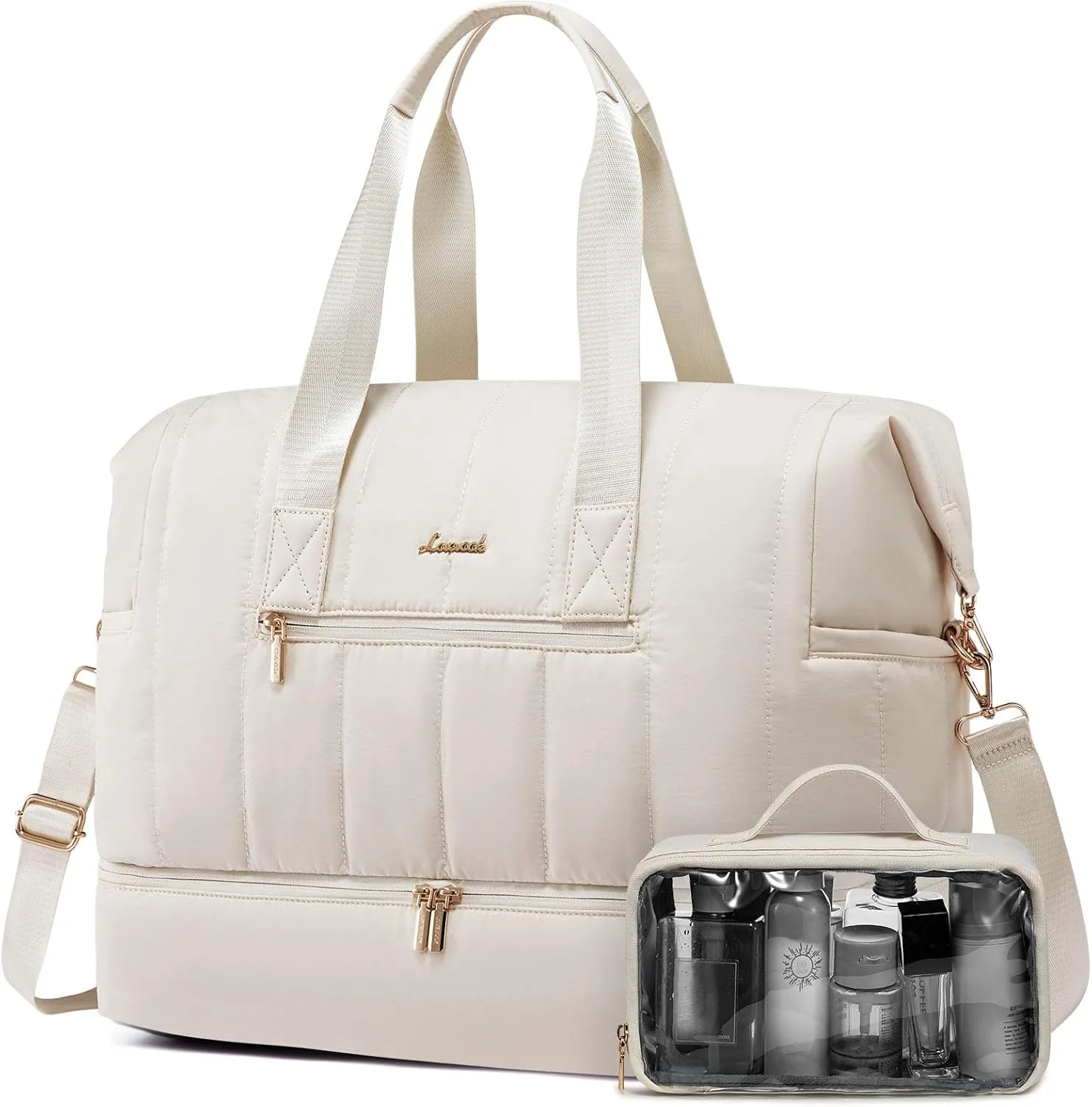 LOVEVOOK Travel Duffle Bag,Puffer Weekender Bags For Women with Shoe Compartment,42L Carry On Bags For Airplanes,Hospital for Labor and Delivery