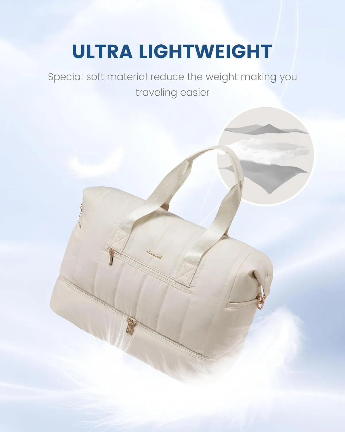 LOVEVOOK Travel Duffle Bag,Puffer Weekender Bags For Women with Shoe Compartment,42L Carry On Bags For Airplanes,Hospital for Labor and Delivery
