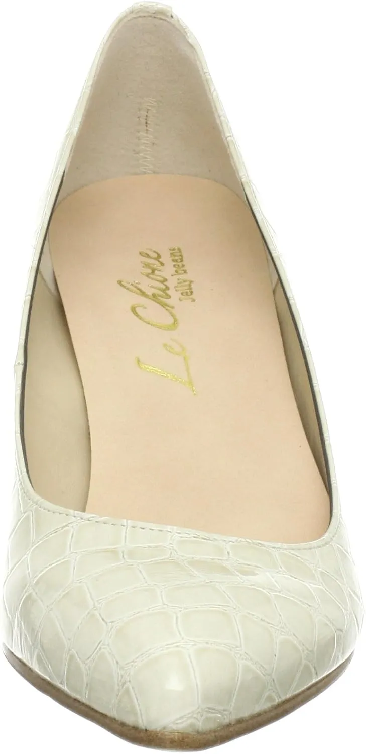 Lucione Embossed Pointed Toe Pumps