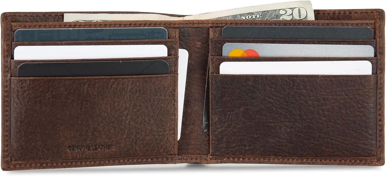 Lucky Brand Men's Bifold Wallet | Id Window | Card Slots | Leather | Organization | Durable | Stylish