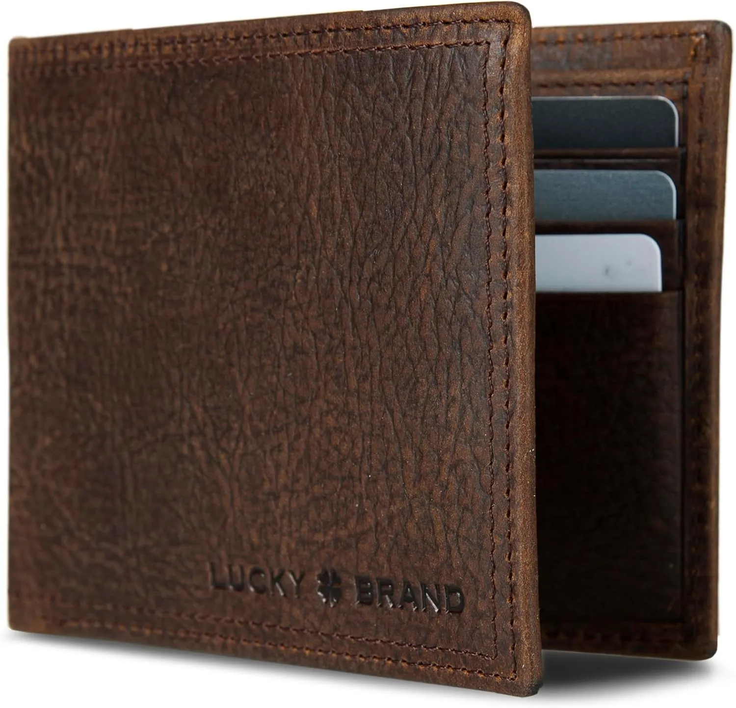 Lucky Brand Men's Bifold Wallet | Id Window | Card Slots | Leather | Organization | Durable | Stylish