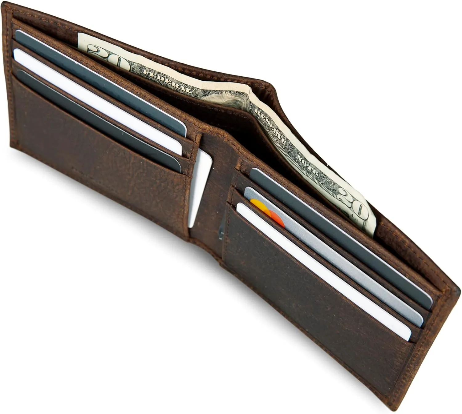 Lucky Brand Men's Bifold Wallet | Id Window | Card Slots | Leather | Organization | Durable | Stylish