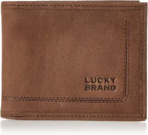Lucky Brand Men's Bifold Wallet | Id Window | Card Slots | Leather | Organization | Durable | Stylish