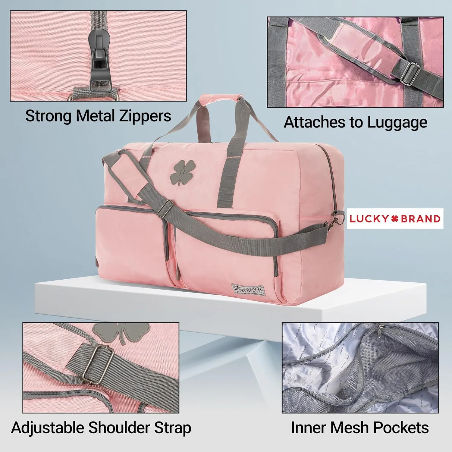 Lucky Travel Duffel Bags 85L, Gym Bag, Travel Bag & Large Duffle Bag for Men, Foldable Overnight Weekender Bags for Women & Men with Adjustable Shoulder Strap, Bridal Rose