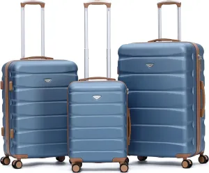 Luggage Sets TSA Lock Silent Double Spinner Wheels Durable Hardside Lightweight Suitcase With 22x14x9 Carry-On Case Maximum Carry On Bag Size For American & United Approved Airlines