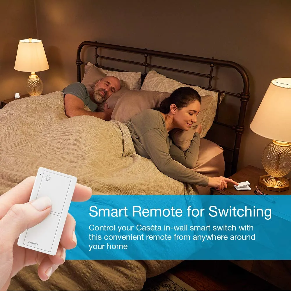 Lutron Pico Remote for Caseta Smart Switch, 2-Button Control , On/Off Control, For Table Top or Wallmount Use, PJ2-2B-GIV-L01, Ivory