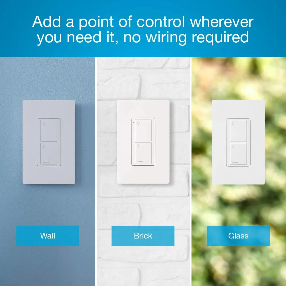 Lutron Pico Remote for Caseta Smart Switch, 2-Button Control , On/Off Control, For Table Top or Wallmount Use, PJ2-2B-GIV-L01, Ivory