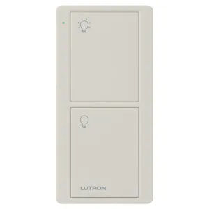 Lutron Pico Remote for Caseta Smart Switch, 2-Button Control , On/Off Control, For Table Top or Wallmount Use, PJ2-2B-GLA-L01, Light Almond