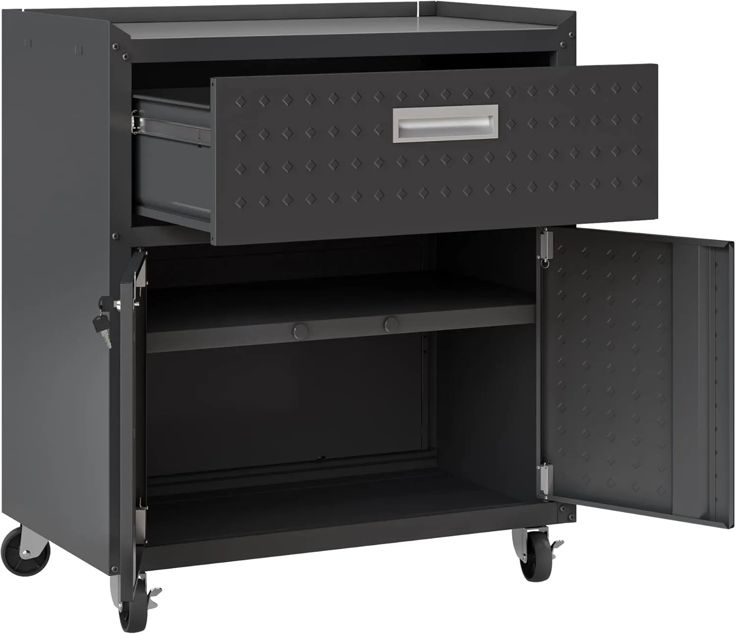 Manhattan Comfort Fortress Storage Units, Charcoal Gray