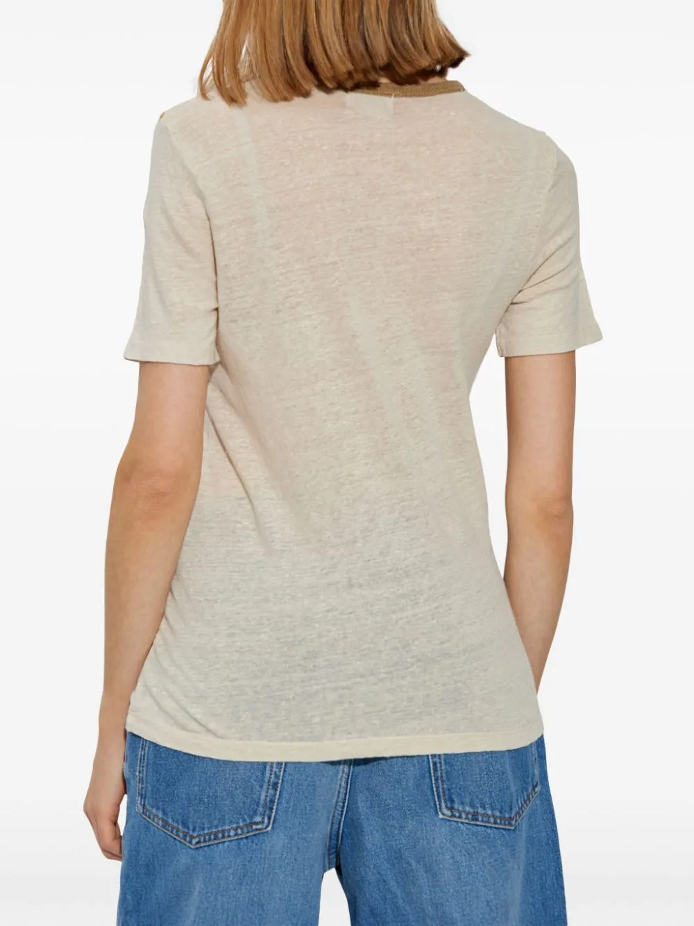 Marant Étoile Kiliann Slogan-Print T-Shirt Ecru Sand