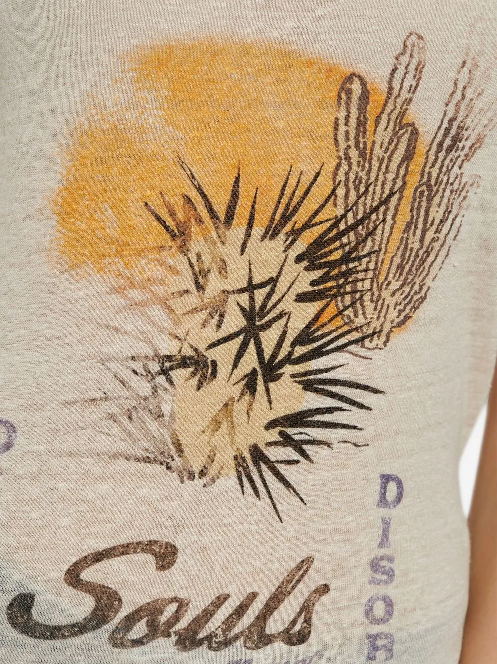 Marant Étoile Kiliann Slogan-Print T-Shirt Ecru Sand
