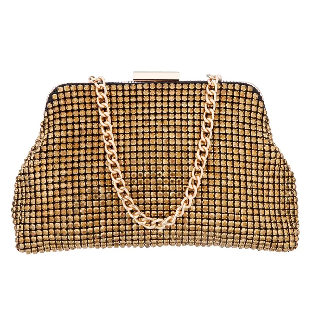 Marilyn Handbag in Gold Crystal Mesh