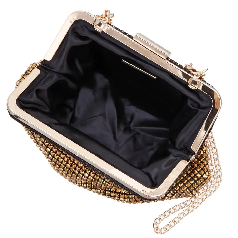 Marilyn Handbag in Gold Crystal Mesh