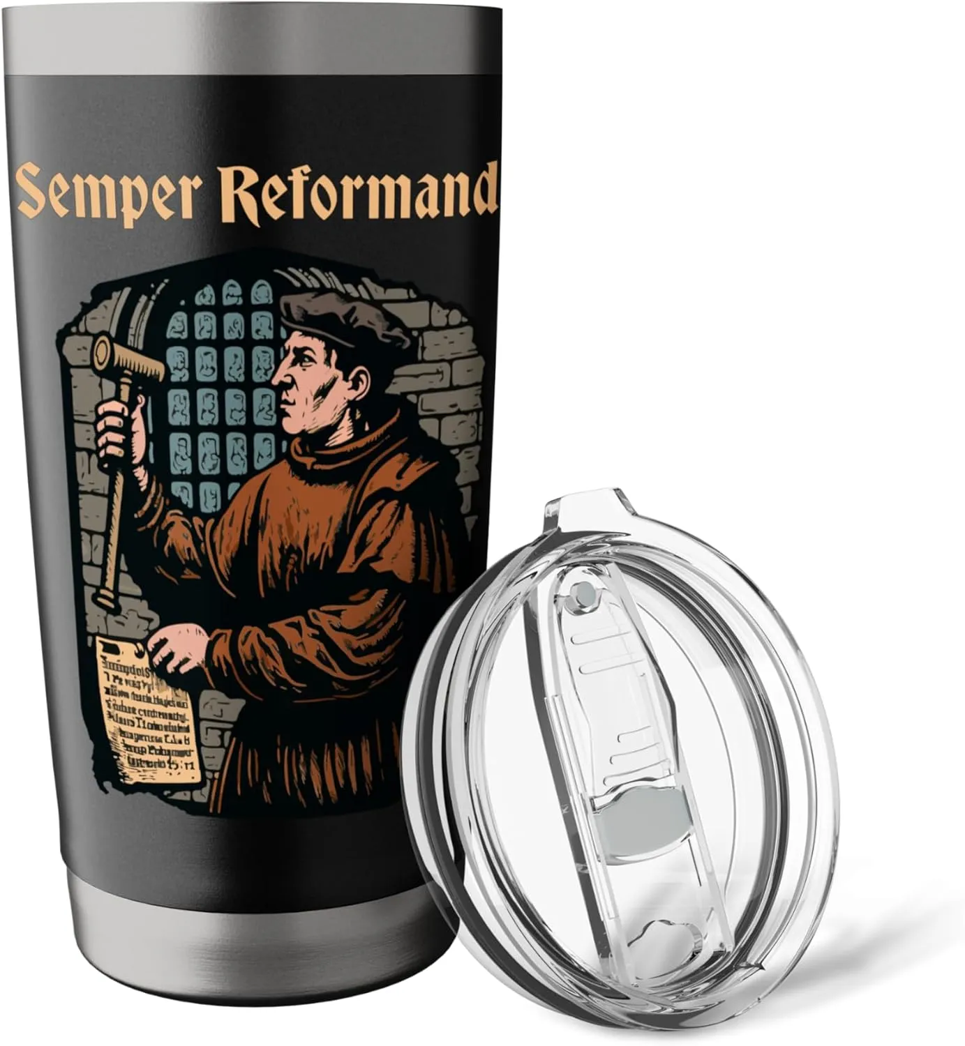 Martin Luther Reformation Semper Reformanda Christian Stainless Steel Insulated Tumbler