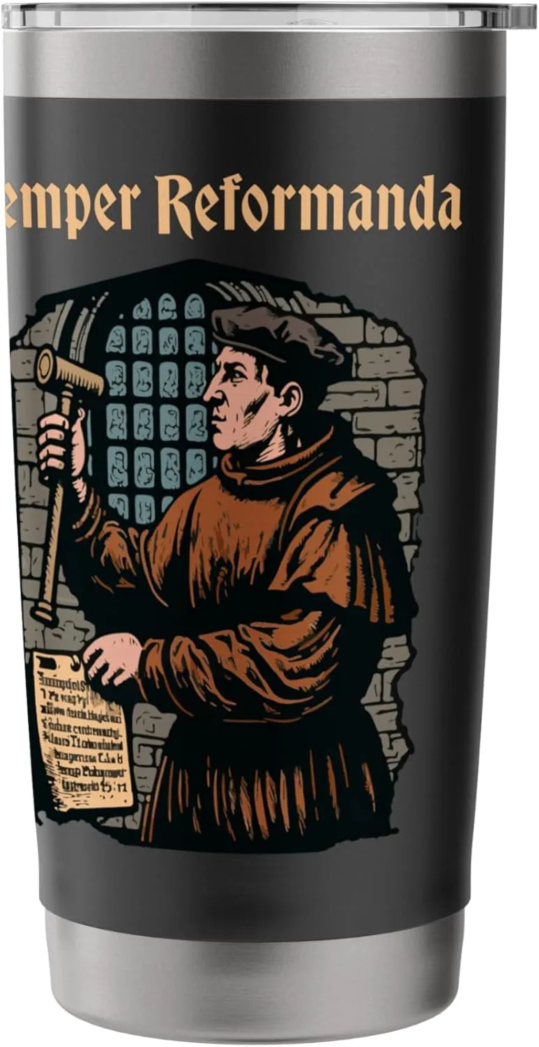 Martin Luther Reformation Semper Reformanda Christian Stainless Steel Insulated Tumbler