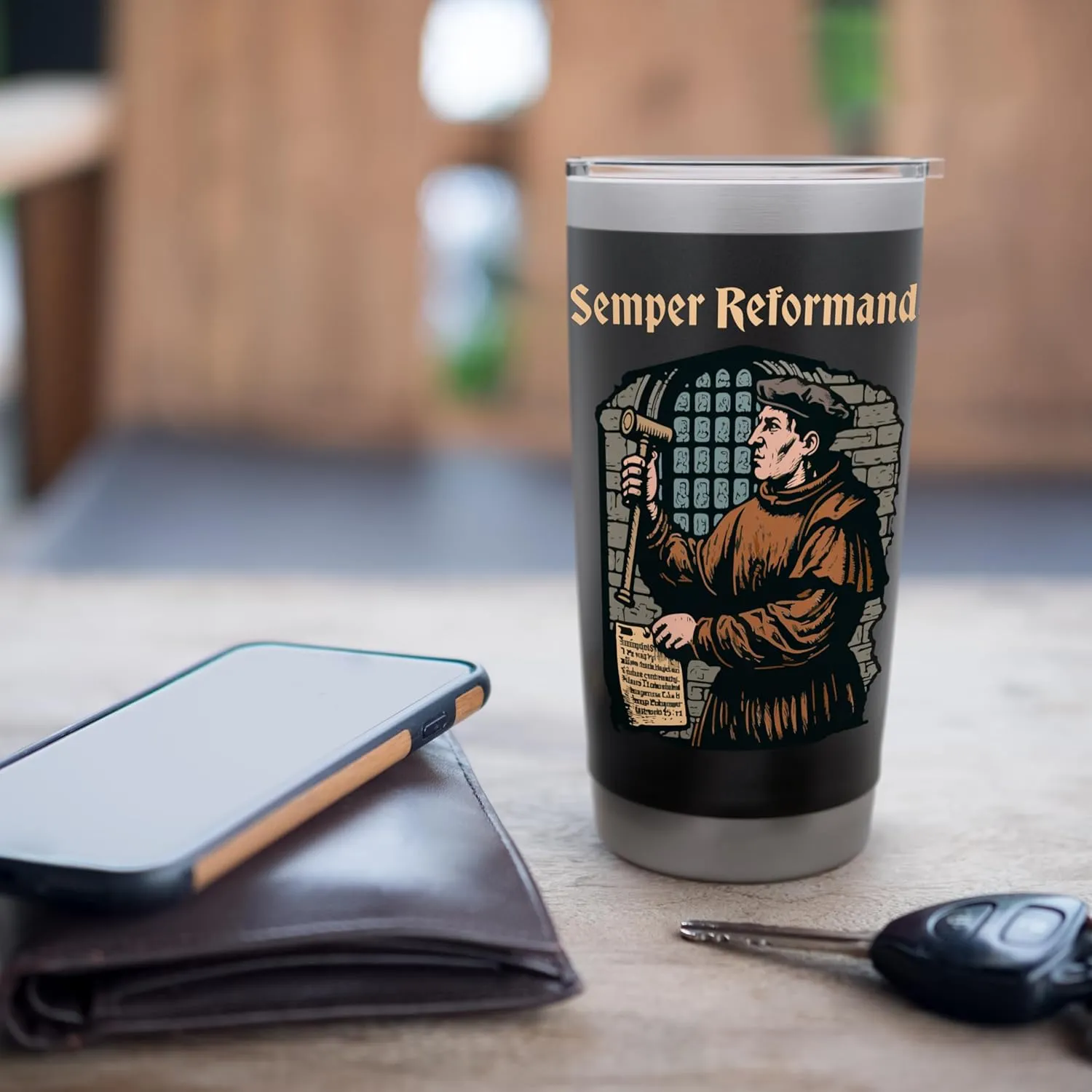 Martin Luther Reformation Semper Reformanda Christian Stainless Steel Insulated Tumbler