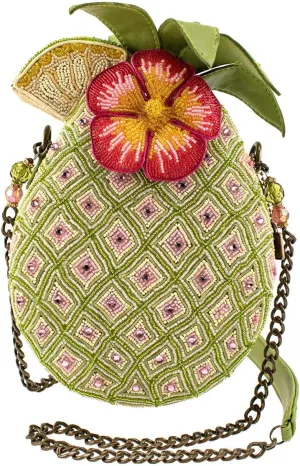 Mary Frances Pineapple Island Beaded Crossbody Novelty Handbag, Multi