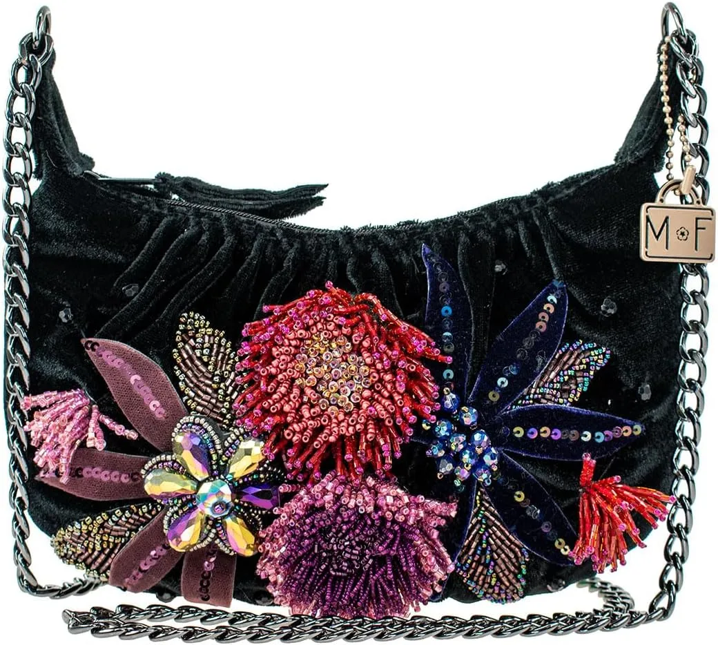 Mary Frances Spark Embellished Mini Crossbody Handbag, Black
