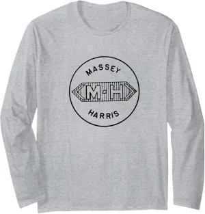 Masey Harris Vintage Tractor Drawn Classic Farming Heritage Long Sleeve T-Shirt