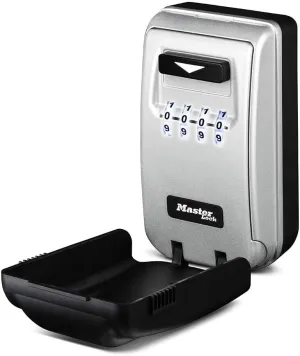 Master Lock Black Wall Mount Key Lock Box with Light Up Dials, Set/Reset Combination for Tenants, Guests, Clients, Ideal for Realtors, Landlords or Property Managers, Holds 6 Keys, 5425EC