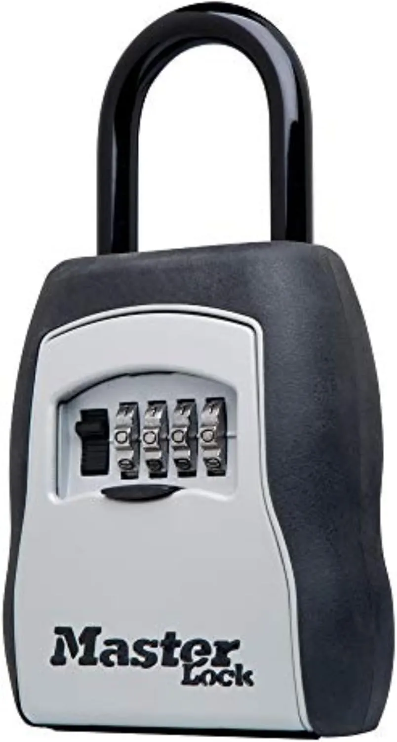 Master Lock Key Lock Box, Outdoor Lock Box for House Keys, Key Safe with Combination Lock, 5 Key Capacity, 5400EC, Black