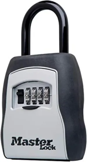 Master Lock Key Lock Box, Outdoor Lock Box for House Keys, Key Safe with Combination Lock, 5 Key Capacity, 5400EC, Black