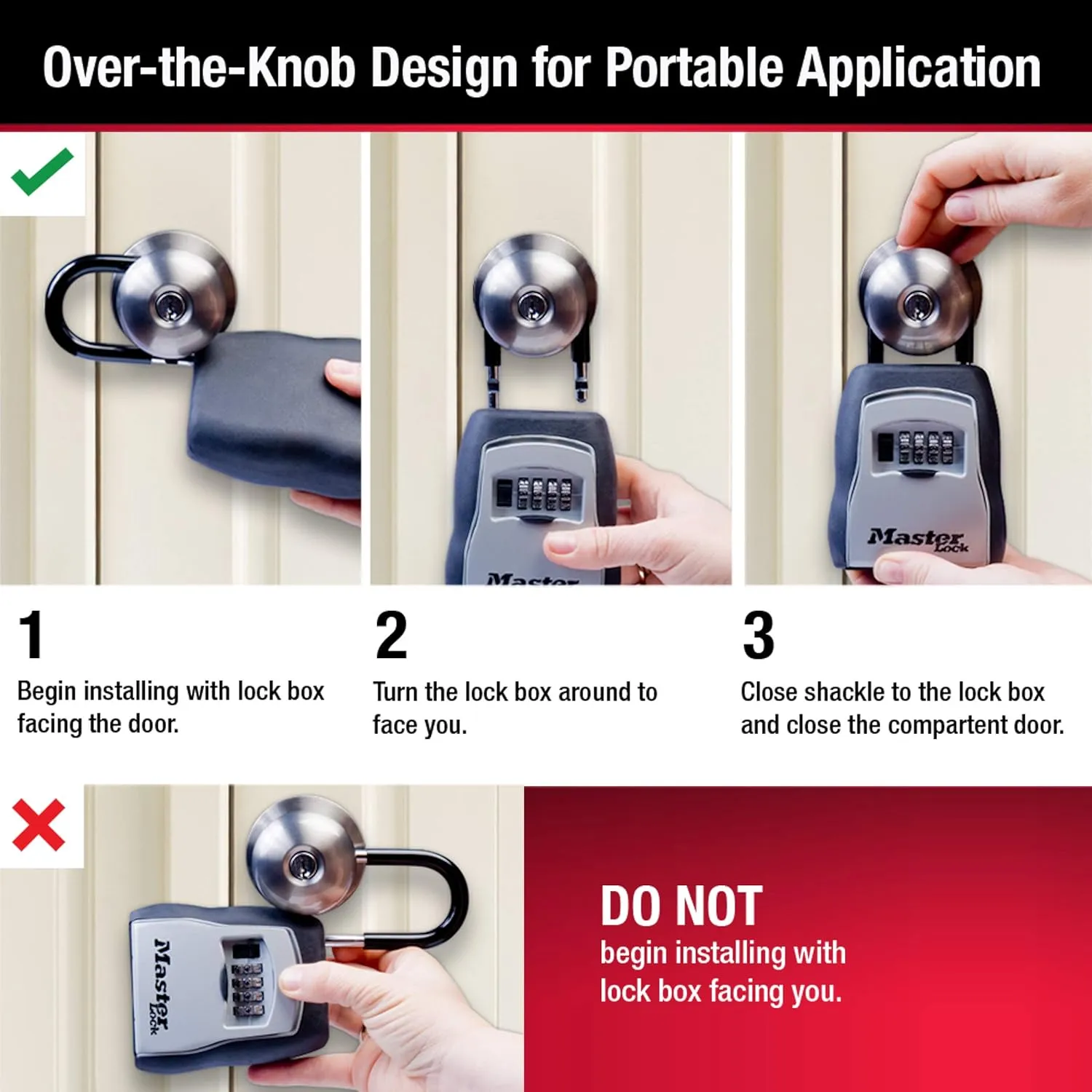 Master Lock Key Lock Box with Code, Outdoor Lock Box for Realtors, Property Managers and Landlords, Ideal for Short-Term Rentals, Key Safe Holds 5 Keys, 2 Pack, 5400EC2