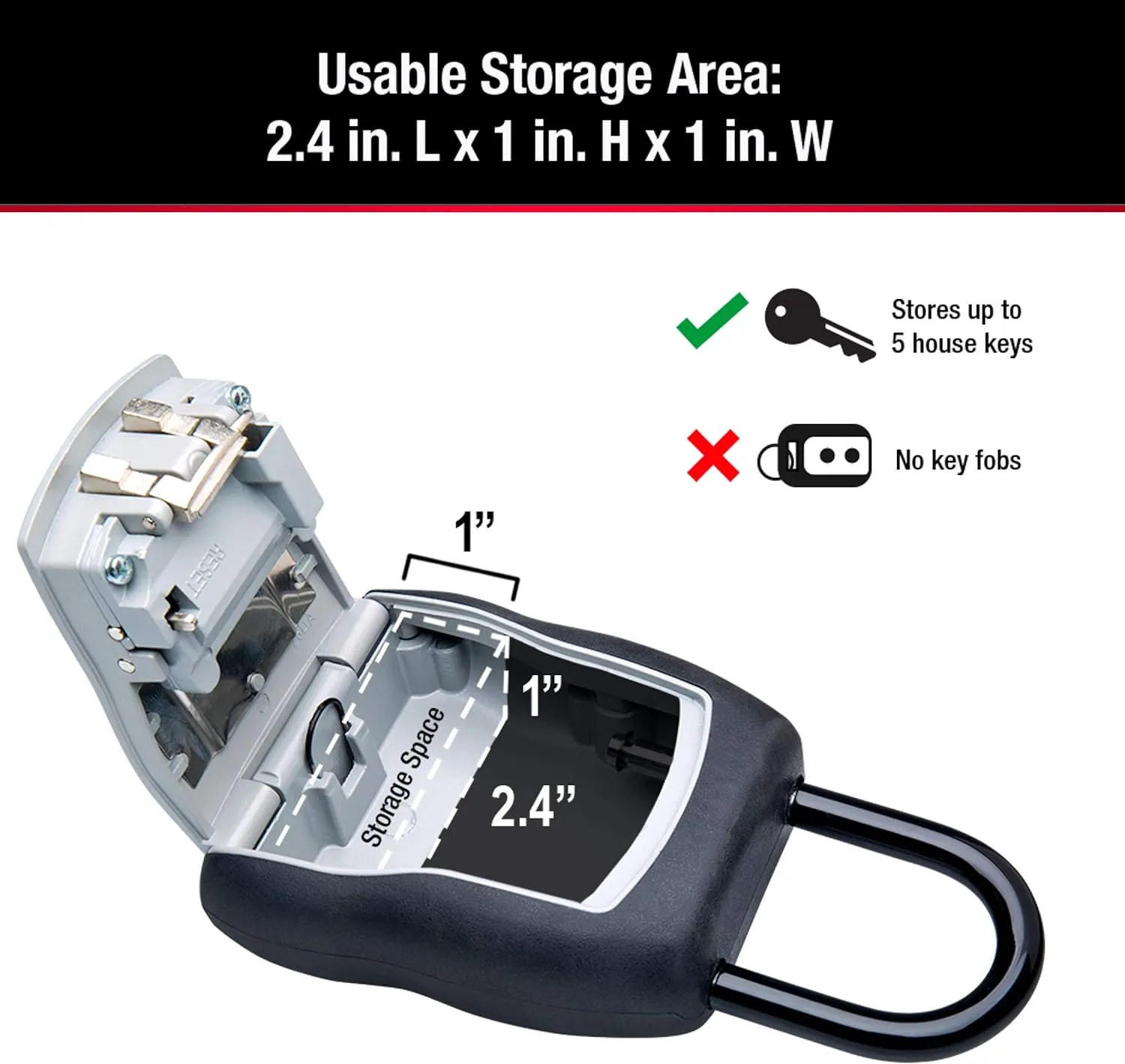 Master Lock Key Lock Box with Code, Outdoor Lock Box for Realtors, Property Managers and Landlords, Ideal for Short-Term Rentals, Key Safe Holds 5 Keys, 2 Pack, 5400EC2