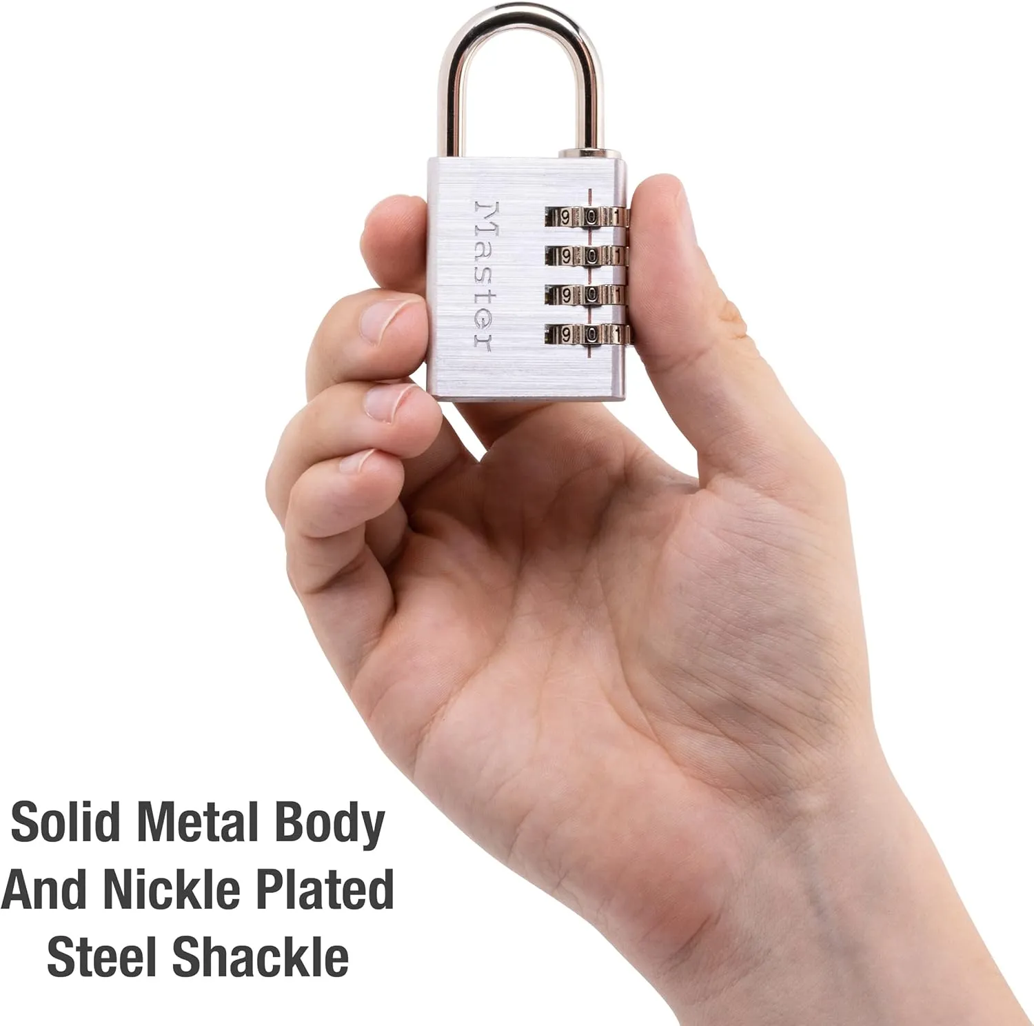 Master Lock Set Your Own Combination Padlock, 4 Pack, Silver 643EC4