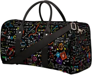 Math Education Geometrical Plots Formulas Travel Duffle Bag for Men Women Large Overnight Weekender Bag Lightweight Duffel Bag Sports Gym Bag Foldable Carry on Luggage Bag