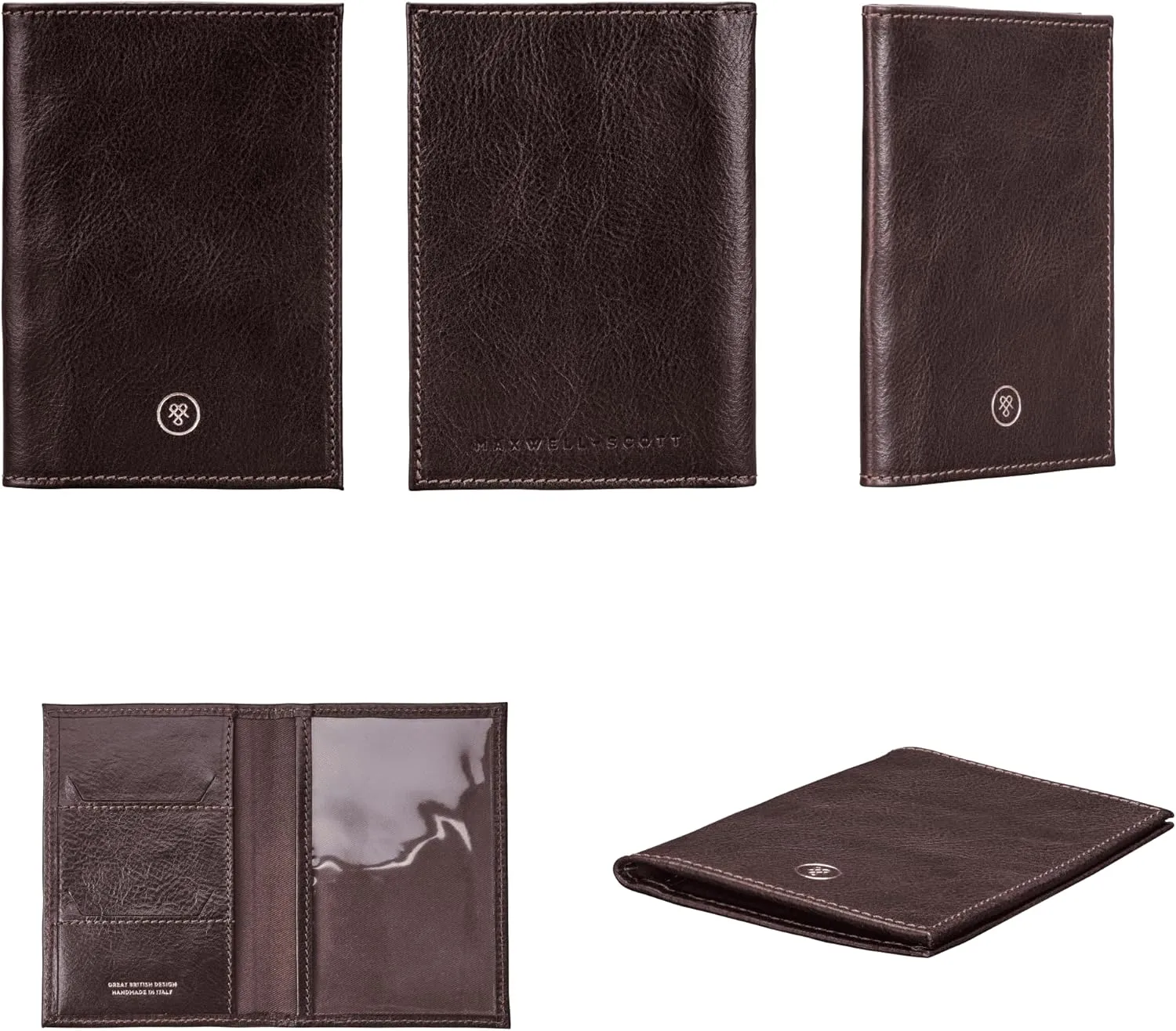 Maxwell Scott - Luxury Leather Passport Holder Cover for Luxury Travel - Handmade from Italian Full Grain Hides - The Prato