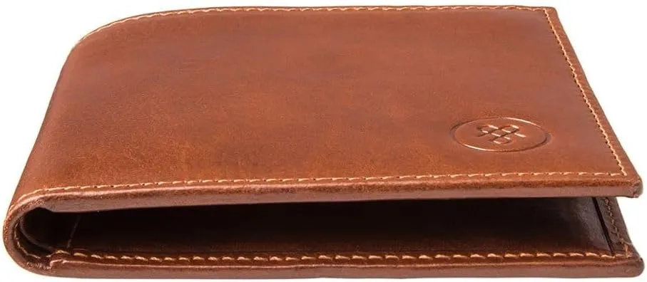 Maxwell Scott - Luxury Leather RFID Billfold Wallet for Men - Handmade from Premium Hides - The Vittore RFID Chestnut Tan