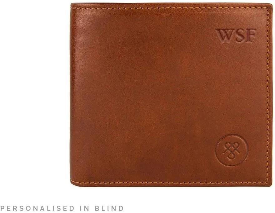 Maxwell Scott - Luxury Leather RFID Billfold Wallet for Men - Handmade from Premium Hides - The Vittore RFID Chestnut Tan