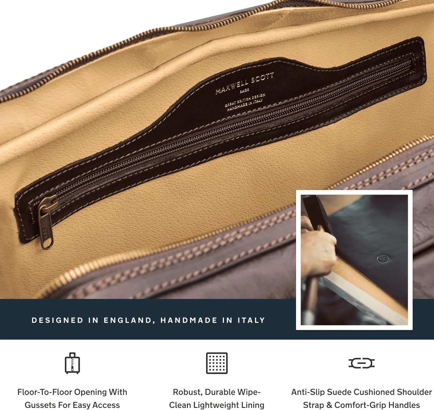 Maxwell Scott - Mens Italian Leather Extra Large Travel Duffle Bag for Luxury Travel - Handmade in Italy - The FleroEL Black