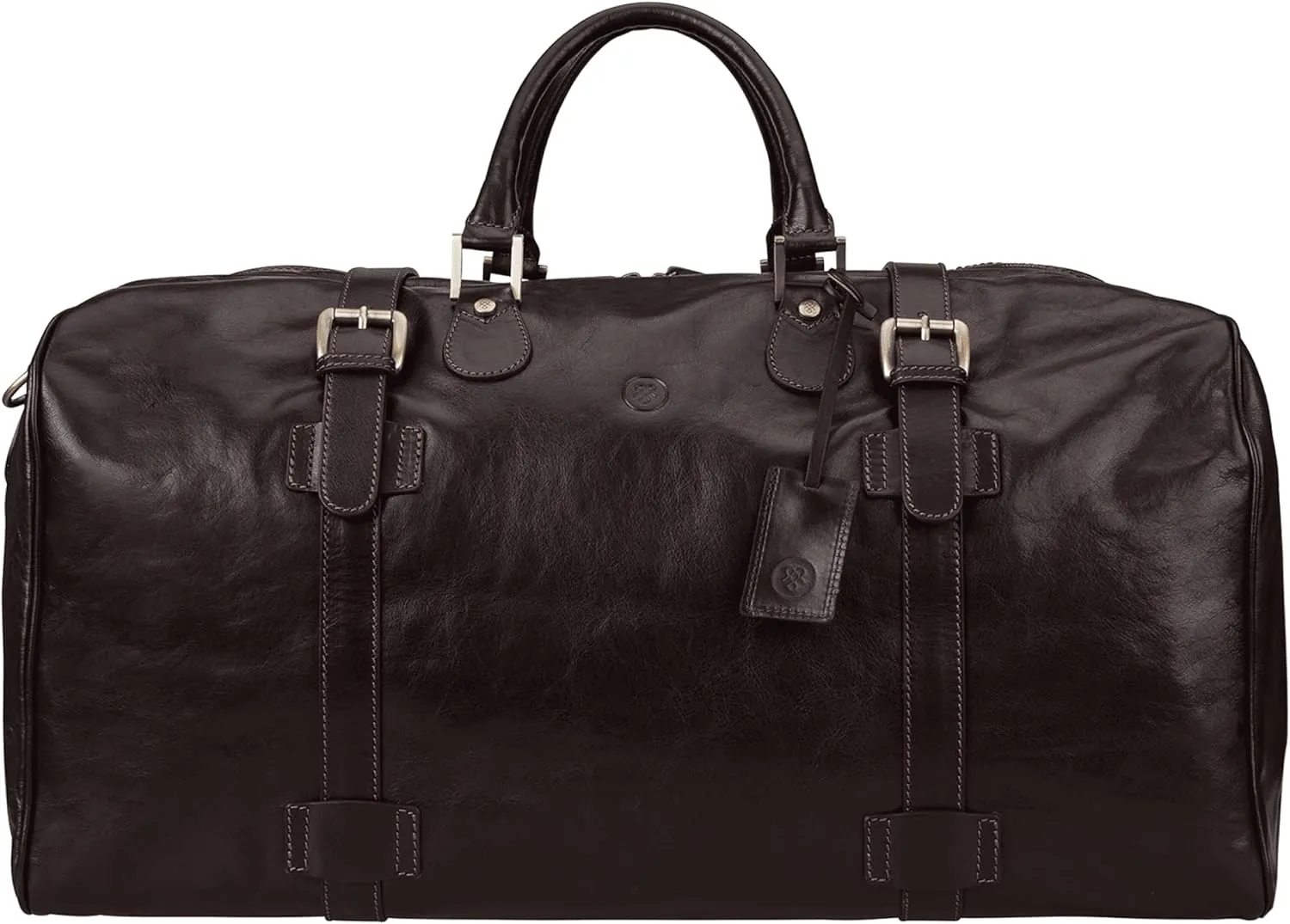 Maxwell Scott - Mens Italian Leather Extra Large Travel Duffle Bag for Luxury Travel - Handmade in Italy - The FleroEL Black
