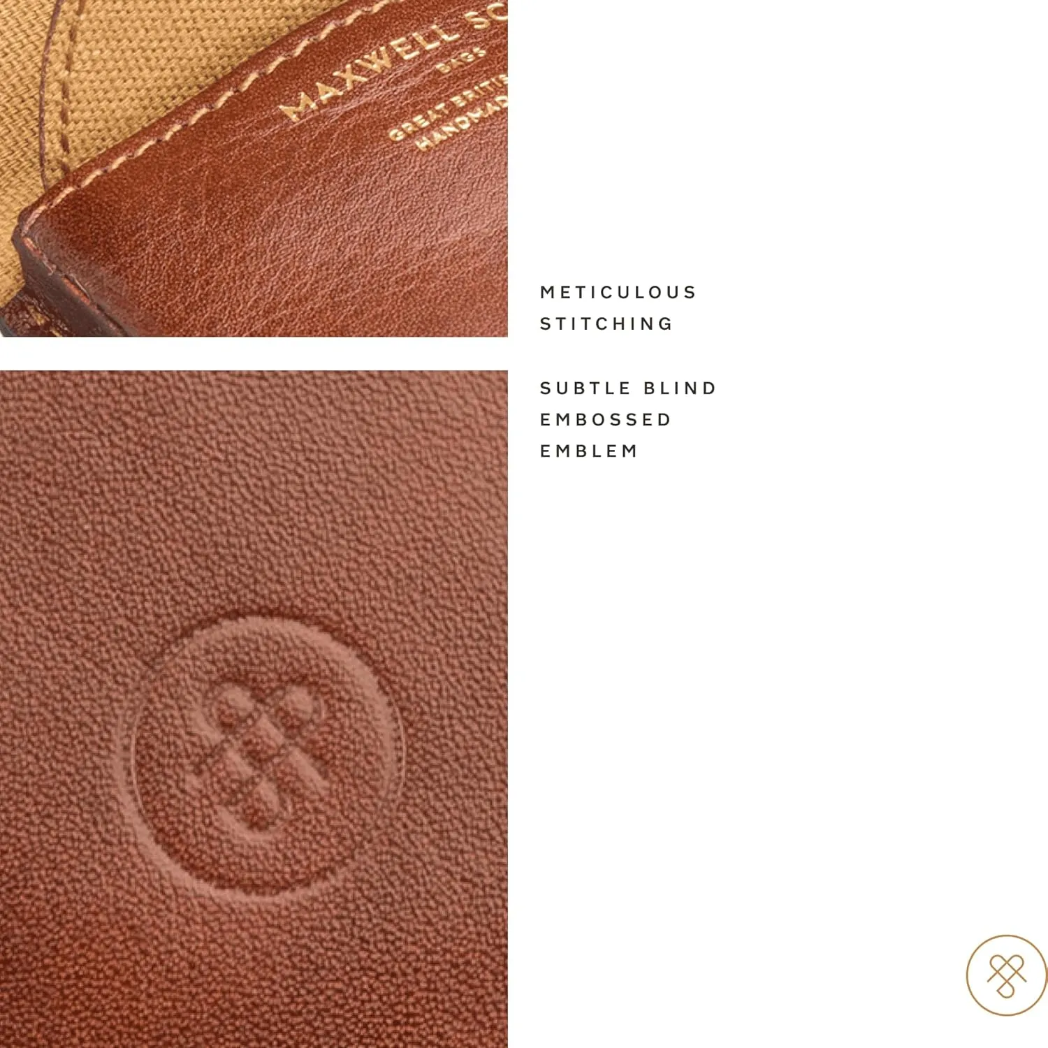 Maxwell Scott - Mens Luxury Leather Horseshoe Coin Pouch Wallet Purse - Made from Full Grain Hides - The Savino Chestnut Tan