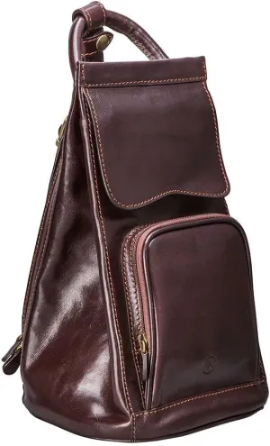 Maxwell Scott - Personalized Womens Luxury Leather Backpack Handbag Purse with Multi Three Way Strap - The Carli - Dark Brown