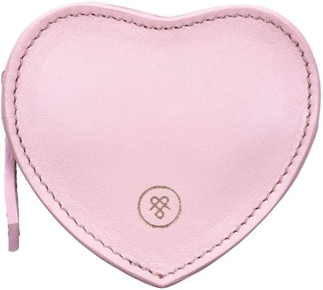 Maxwell Scott - Womens Luxury Soft Leather Small Heart-Shaped Coin Wallet Purse - Handmade - The Mirabella Nappa - Blush Pink