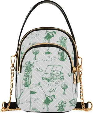 MCHIVER Golf Crossbody Bag for Women Cell Phone Purse Wallet with Removable Chain Shoulder Handbag
