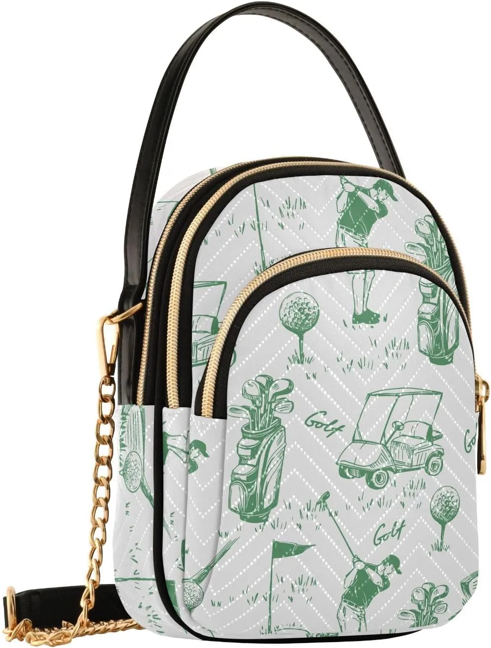 MCHIVER Golf Crossbody Bag for Women Cell Phone Purse Wallet with Removable Chain Shoulder Handbag