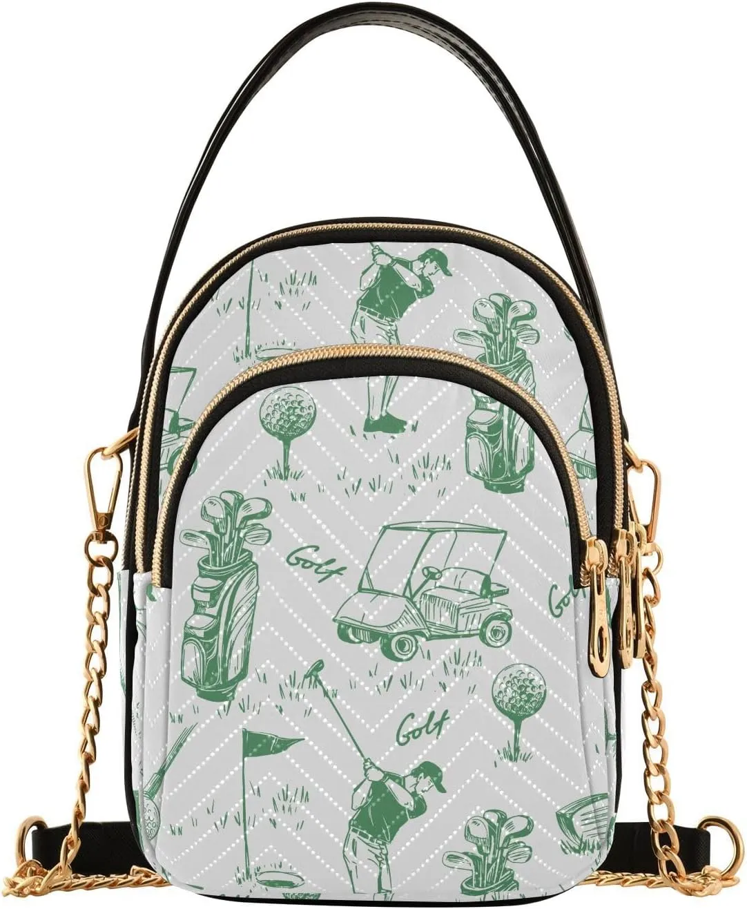 MCHIVER Golf Crossbody Bag for Women Cell Phone Purse Wallet with Removable Chain Shoulder Handbag