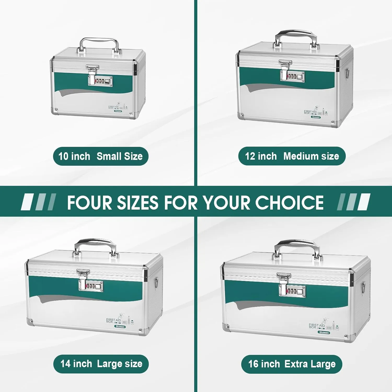 Medicine Lock Box with Combination Lock,Medication Lock box 【Medium 12 x 7.68 x 7.87 Inch】 Safe Lock Box,Medical Box Organizer