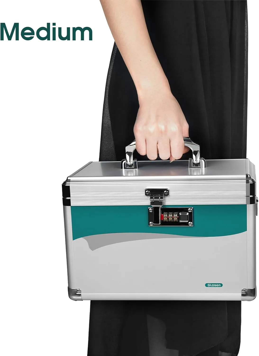 Medicine Lock Box with Combination Lock,Medication Lock box 【Medium 12 x 7.68 x 7.87 Inch】 Safe Lock Box,Medical Box Organizer