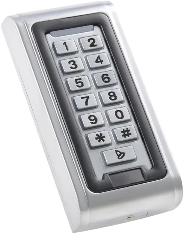 MENGQI-CONTROL Waterproof Metal RFID PIN Code Door Security Access Control System ANSI Standard North American Heavy Duty Electric Strike Lock,110V-240V Power Supply Unit,Exit Button,Cards/Key Fobs