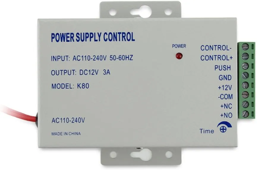MENGQI-CONTROL Waterproof Metal RFID PIN Code Door Security Access Control System ANSI Standard North American Heavy Duty Electric Strike Lock,110V-240V Power Supply Unit,Exit Button,Cards/Key Fobs