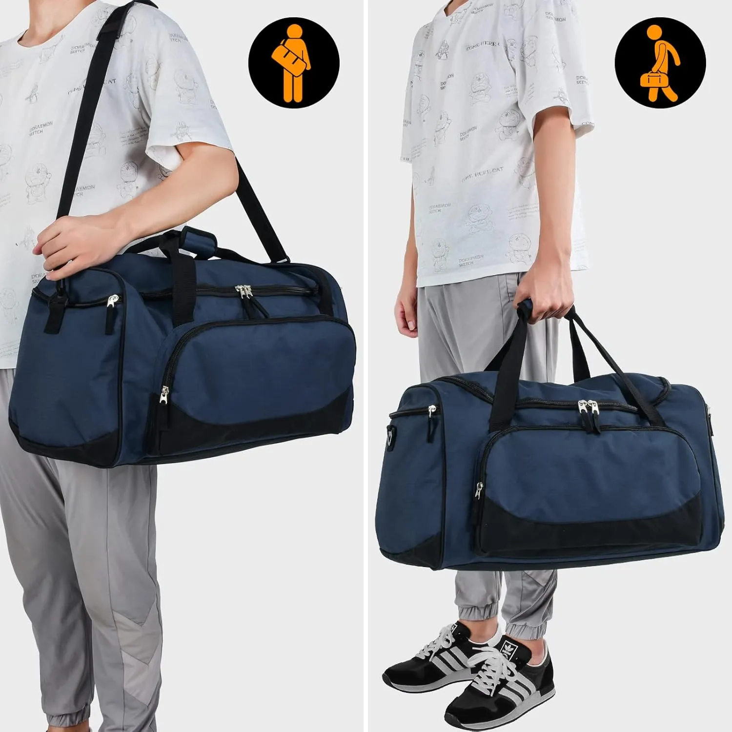 Mens 55L Gym Bag Large Sports Duffle Bags Lightweight Overnight Bags for Travel Camping