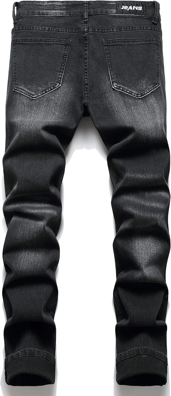 Men's Fashion Washed Straight Fit Slim Jeans